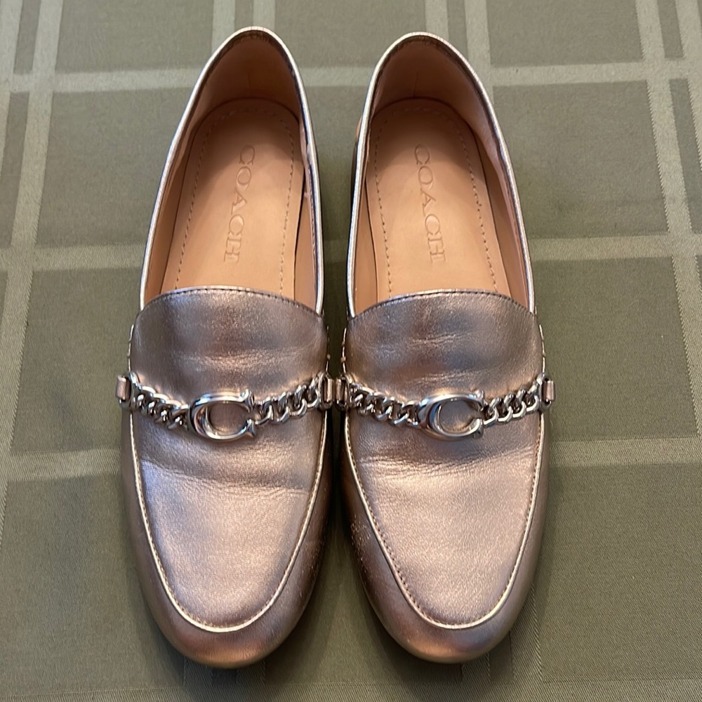 Coach leather loafers.